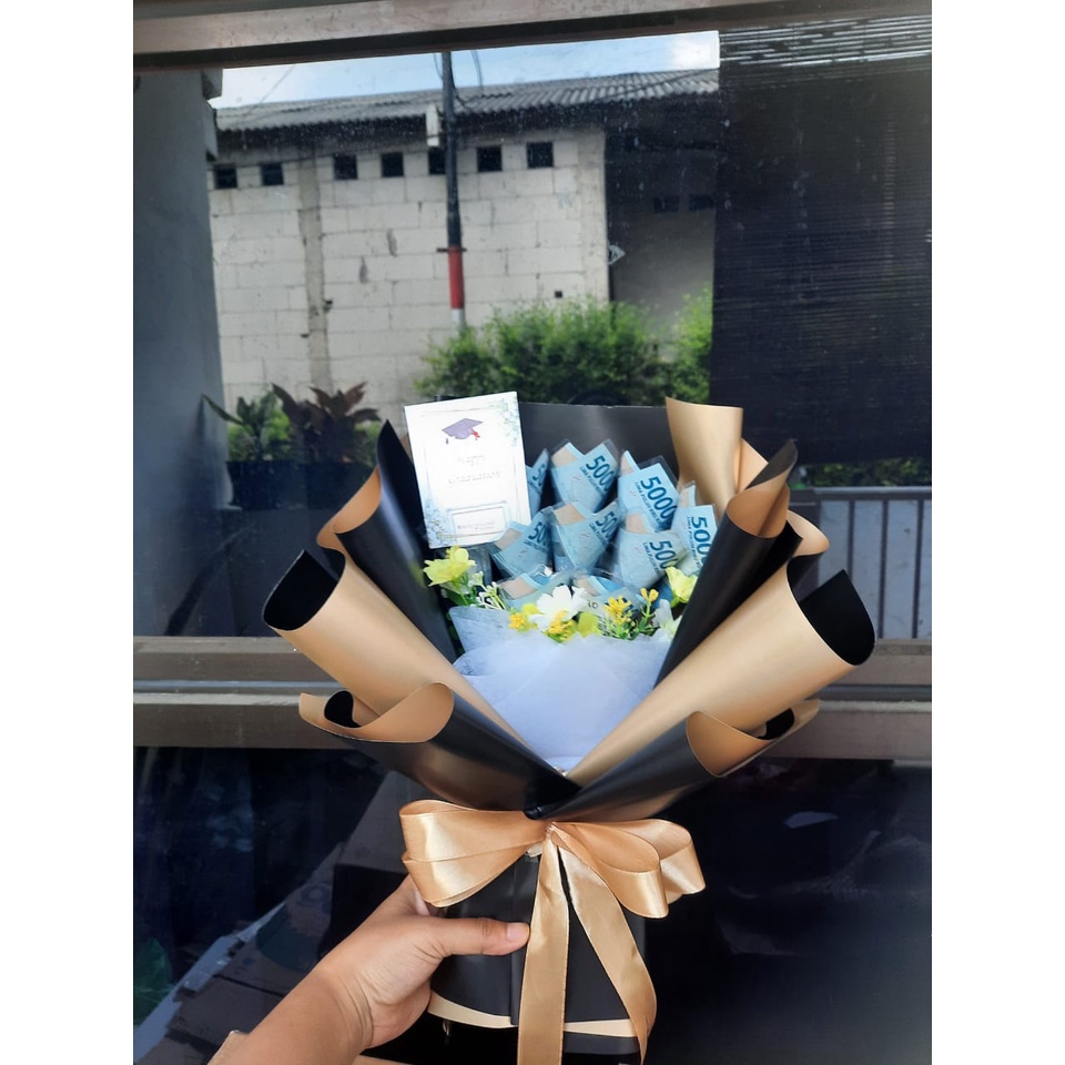 Jual Buket uang isi 2.7jt4.5jt PO H+1 / buket wisuda/Wedding bucket
