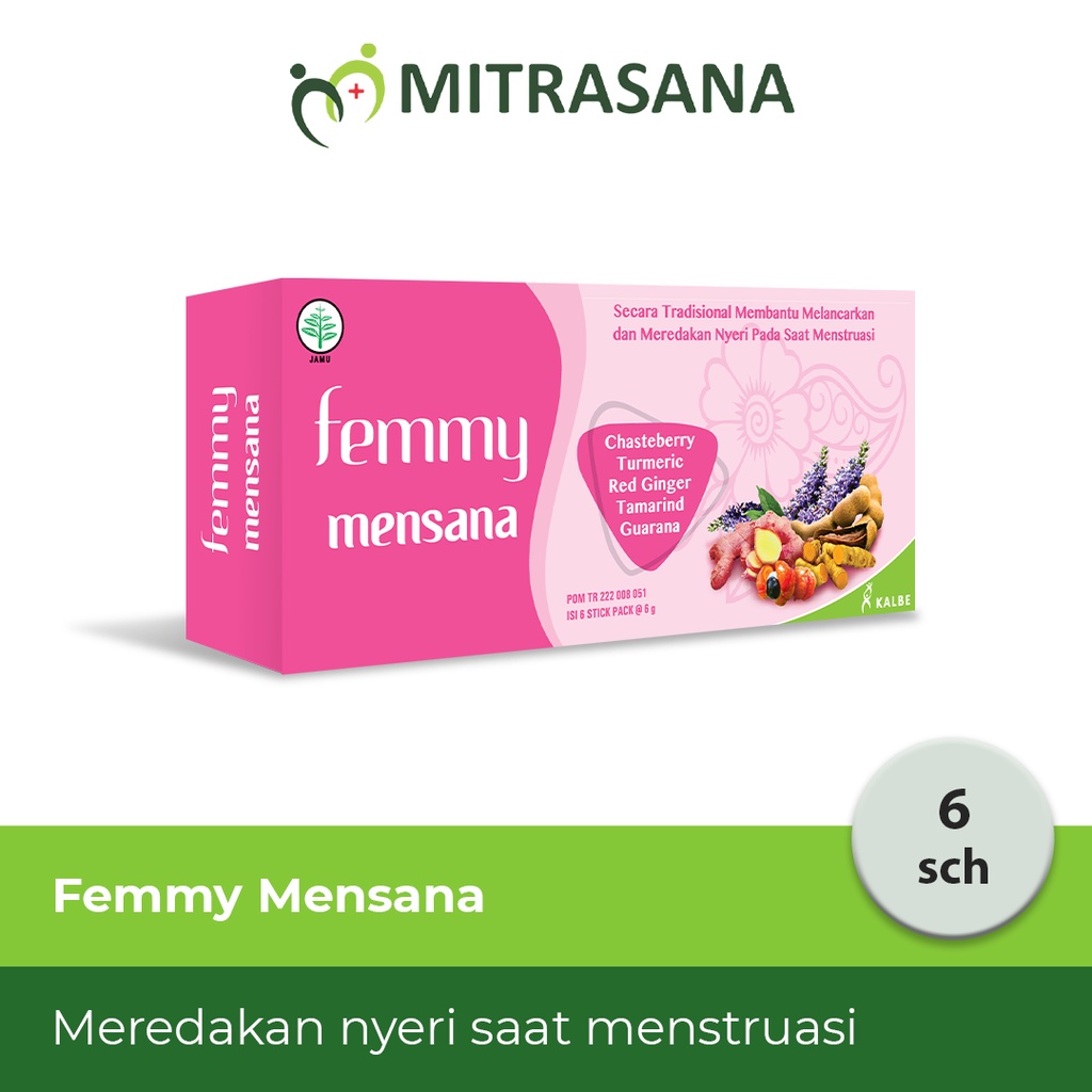 Femmy Mensana Stickpack 6 Sachet x 7 Gram - Melancarkan dan Meredakan Nyeri Menstruasi