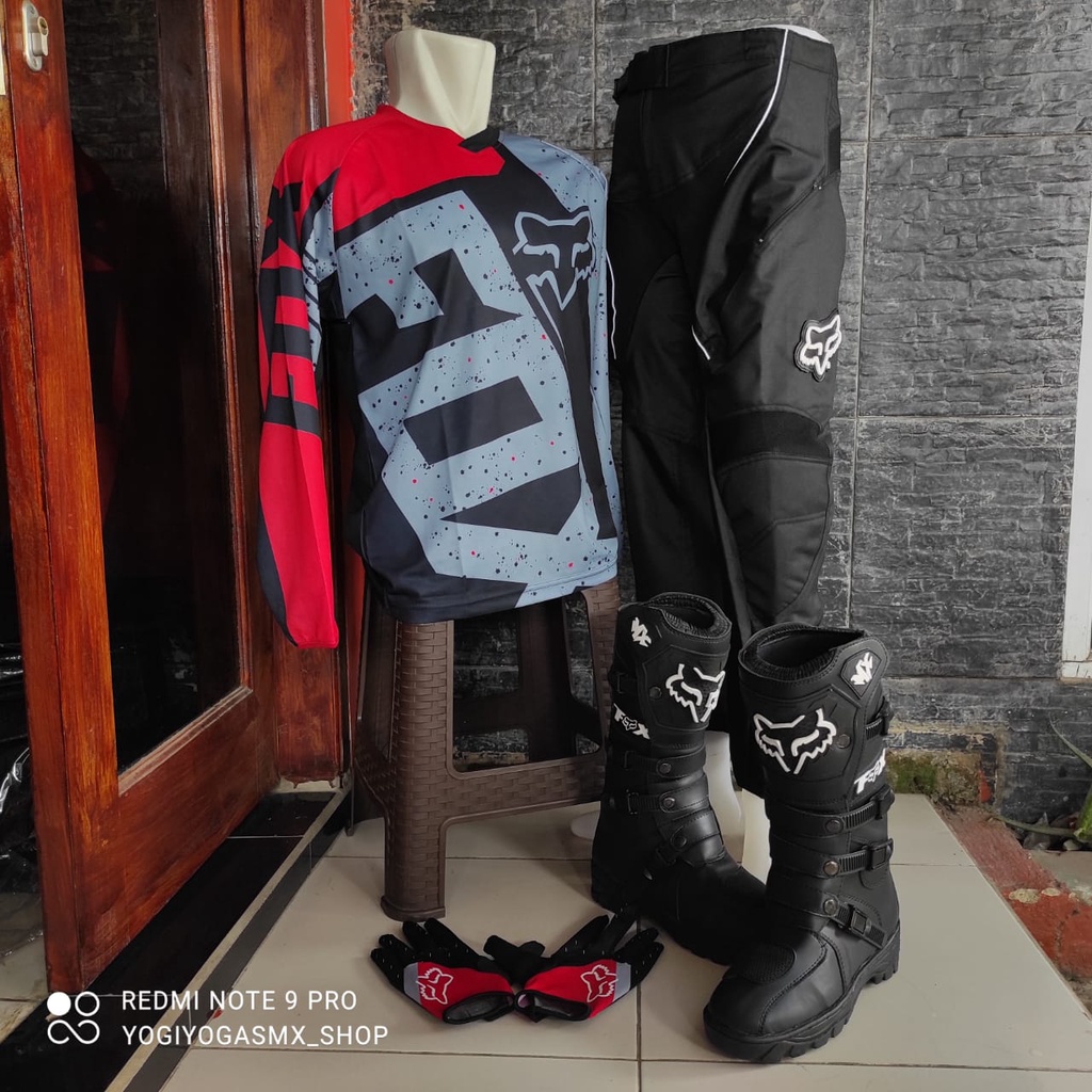 promo satu set sepatu cross trail jersey sett dan glove print terlaris setelan offroad motor cross t