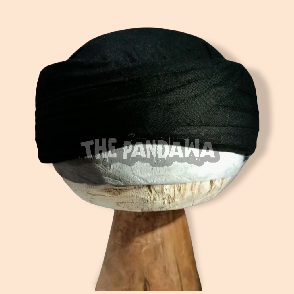 peci buhun praktis warna hitam - iket sorban - imamah praktis - imamah sorban - peci sorban - udeng 