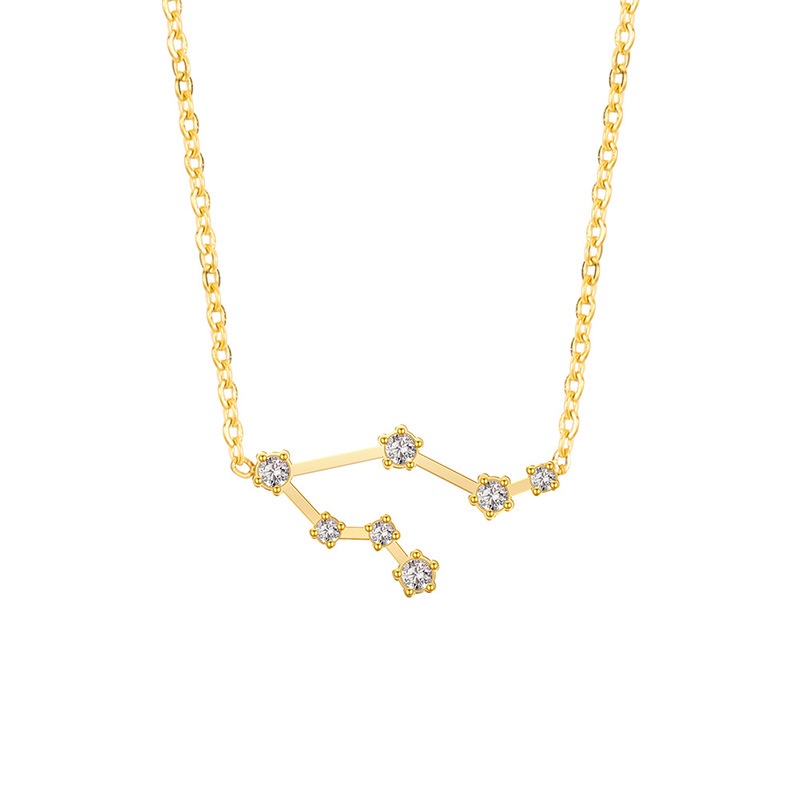 Kalung Rantai Dengan Liontin 12 Rasi Bintang Bahan stainless steel