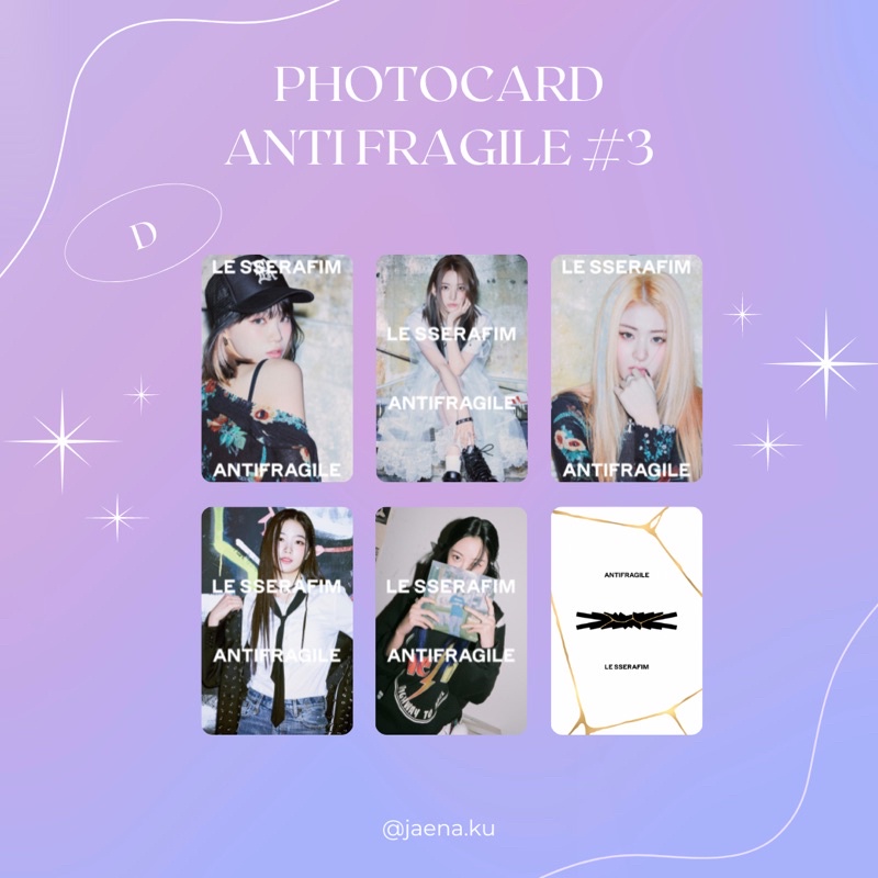 [LE SSERAFIM] PHOTOCARD ANTI FRAGILE MIDNIGHT ONYX LE SSERAFIM ‼️BACA DESKRIPSI‼️