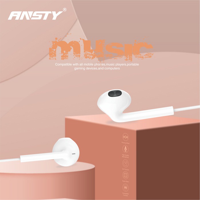 HEADSET EARPHONE HANDSFREE ANSTY E-003 EXTRA BASS