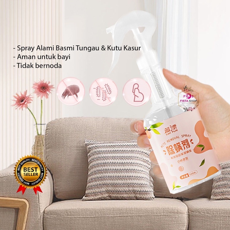 Lam Pure Anti Tungau kasur &amp; selimut Spray Wangi Buah Peach Aman Untuk Bayi 500ml Aroma Therapy