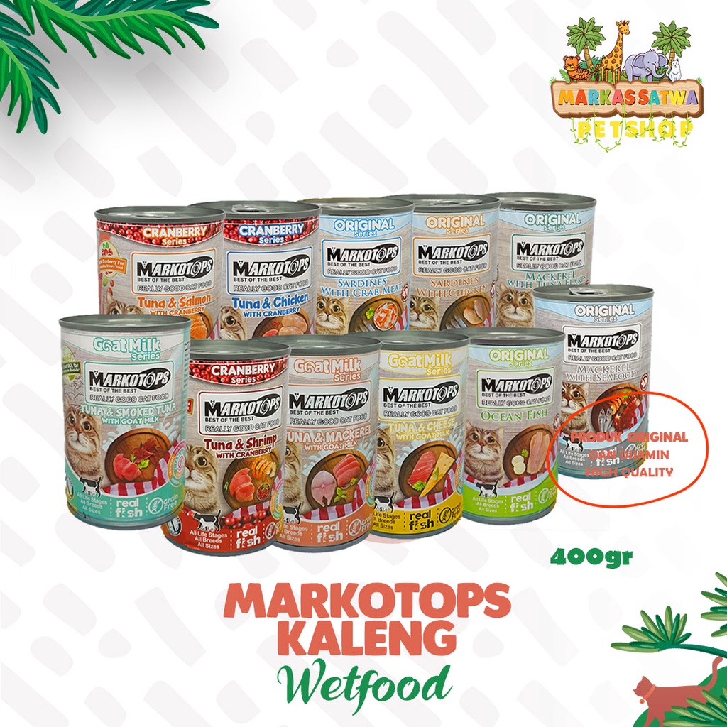 MARKOTOPS Kaleng Goat Milk Cranberry Series 400 gr - Makanan Kucing Basah Untuk Adult & Kitten