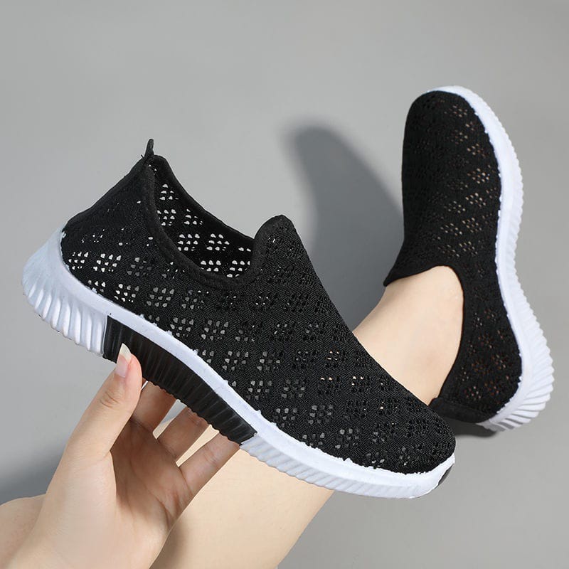 ☀ Sunly ☀ SP030 (Tanpa Kotak) Sepatu Sneakers Wanita Lubang Lubang Kecil Ringan Sporty Model Korea Fashion Casual Olahraga