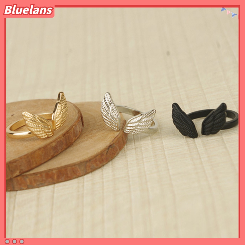 Bluelans Open Finger Ring Good Luster Opening Finger Ring Angel Wing Shape Exquisite Finger Ring