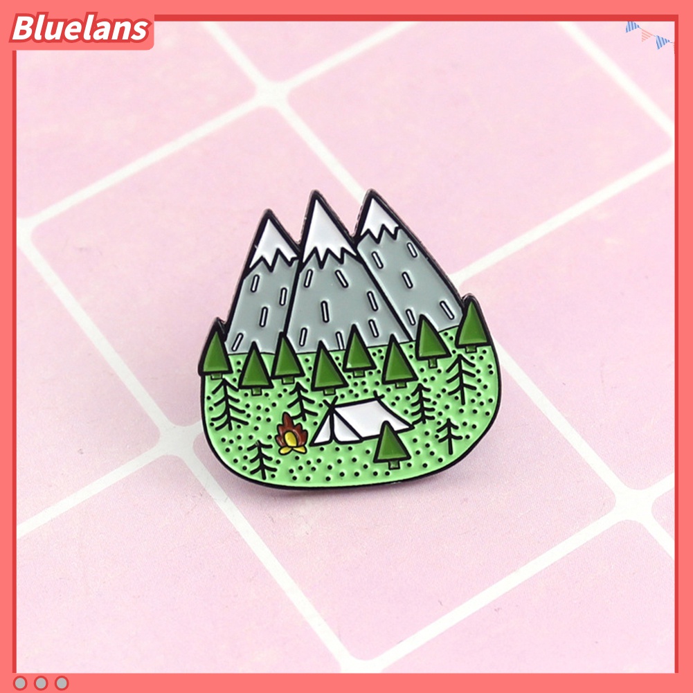 Bros Pin Enamel Desain Kartun Gunung Untuk Kerah Pakaian