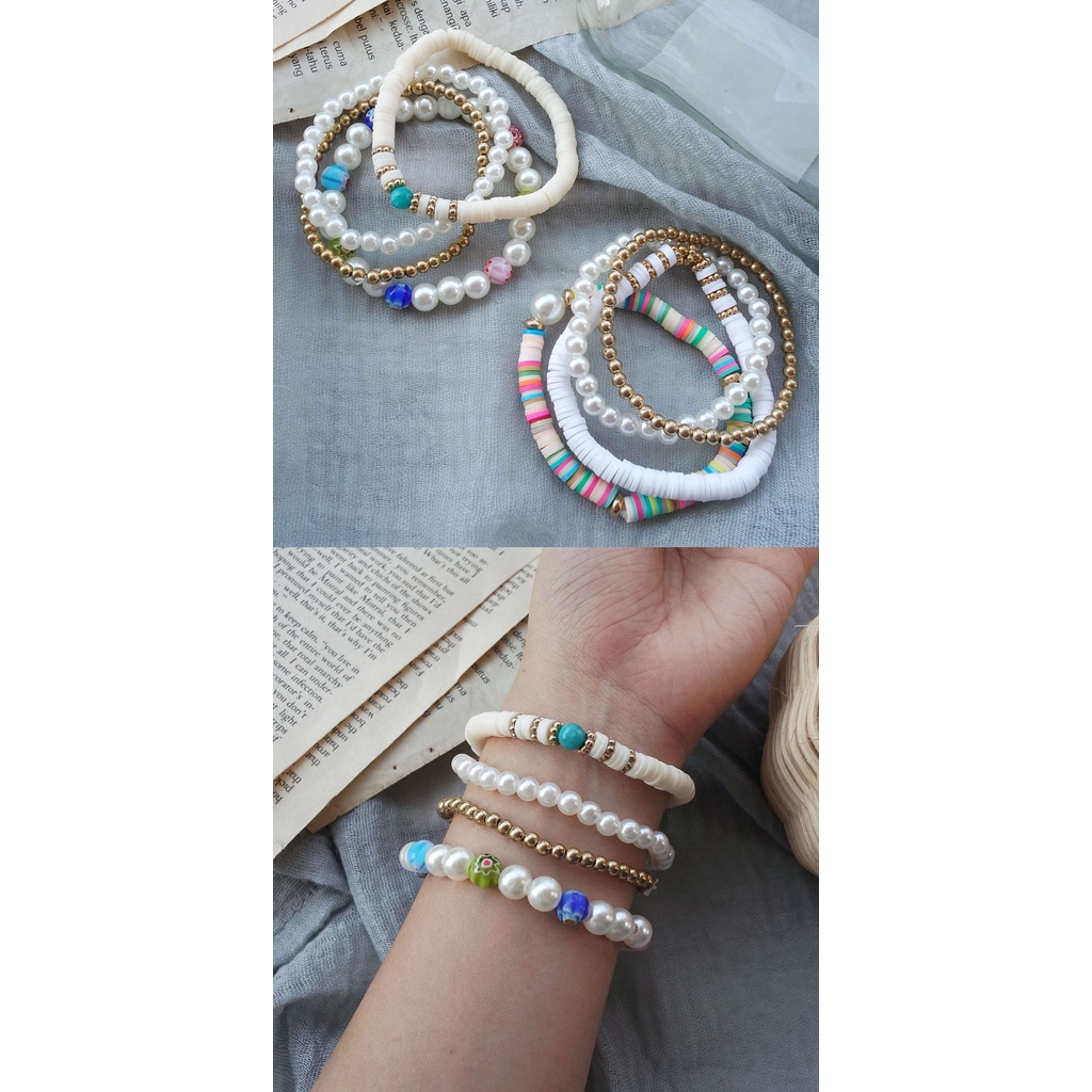 GELANG SET BEADS KOREA - 2285