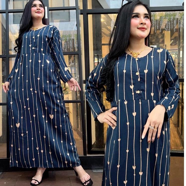 DASTER PANJANG LONGDRESS KOPI KANCING DEPAN BUSUI BUMIL • LRD.18Oc22ž