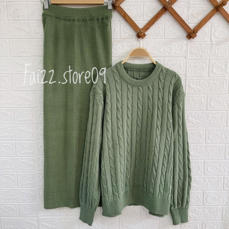 ONESET SWEATER RAJUT COUPLE PRIA WANITA SETELAN CELANA KULOT