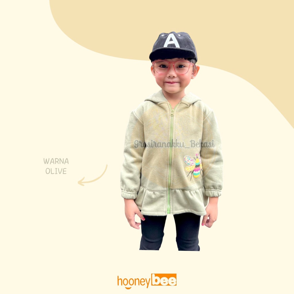 Jacket Anak Cewek Jemima Hooneybee Warna Olive Size 1-5 TH