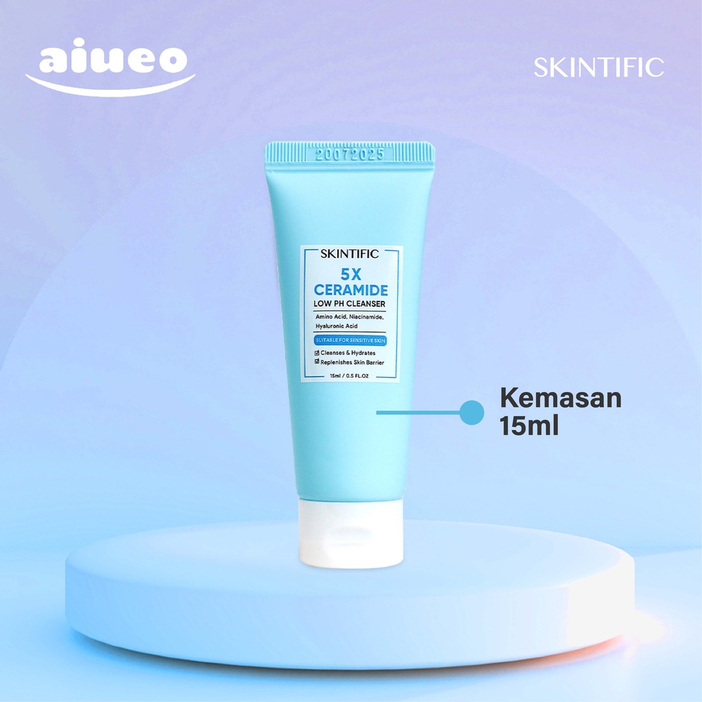 [FLASH SALE] - SKINTIFIC 5X Ceramide Low pH Cleanser Facial Wash Gentle Cleanser For Sensitive Skin 15ml Face Wash Sabun Cuci Muka Pembersih Pencuci Muka