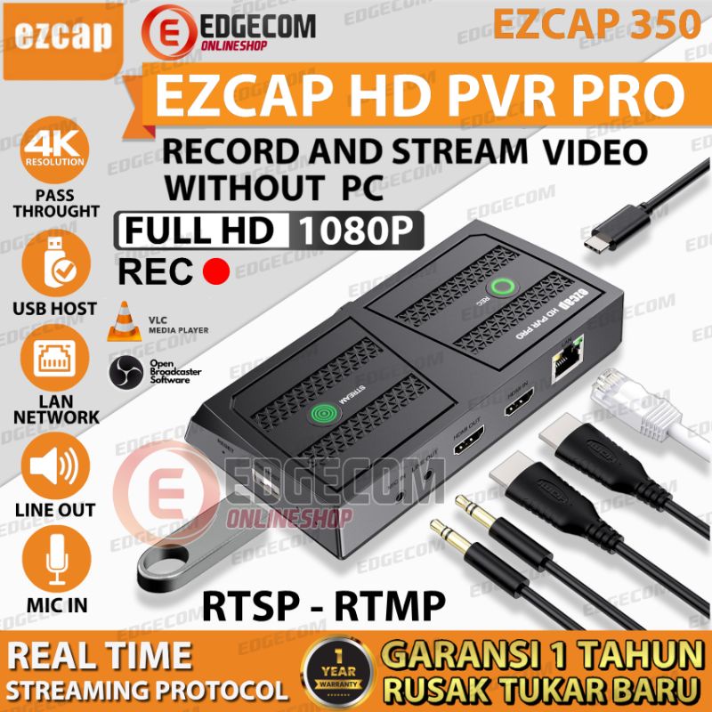 EZCAP 350 HD PVR PRO Video Capture Streaming HDMI Support RTSP RTMS / EZCAP350