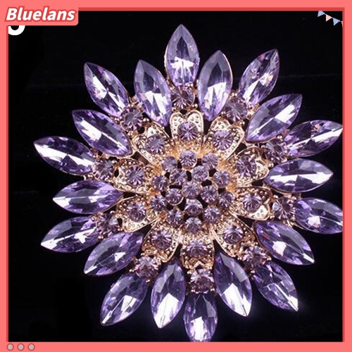 Bluelans Women Fashion Shiny Alloy Rhinestone Flower Wedding Bridal Bouquet Brooch Pin
