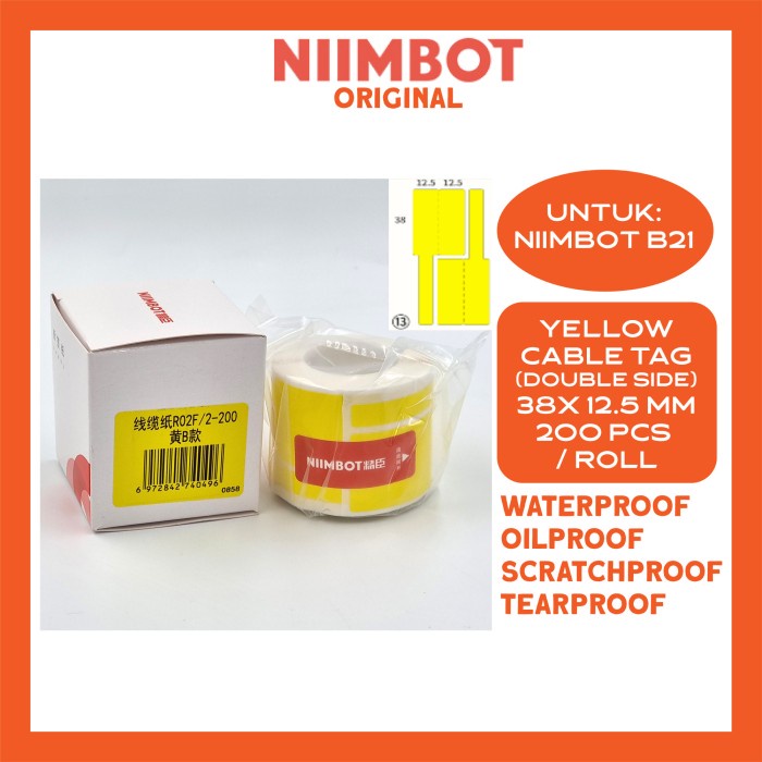 

Kertas Thermal Thermal Cable Label Sticker Niimbot B21 Refill Label - Kabel