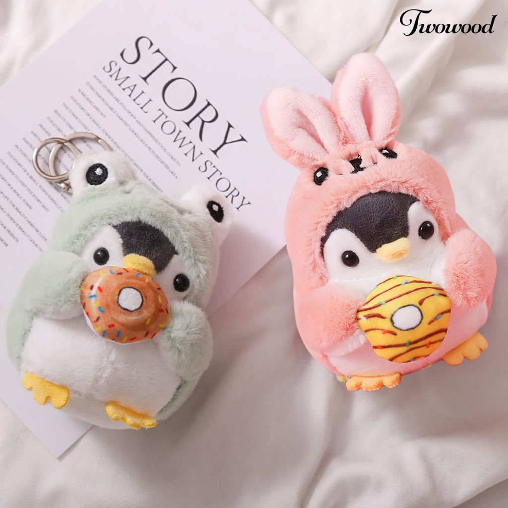 Twowood Gantungan Kunci Boneka Penguin Bahan Plush 10cm