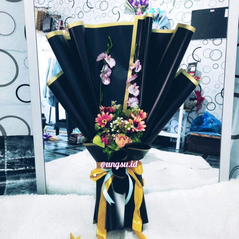 Ready terima bebas request buket bouquet bunga flower palsu asli mawar matahari termurah