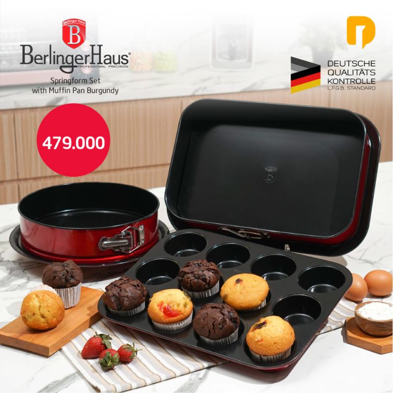 Berlinger haus springform set with muffin pan burgundy