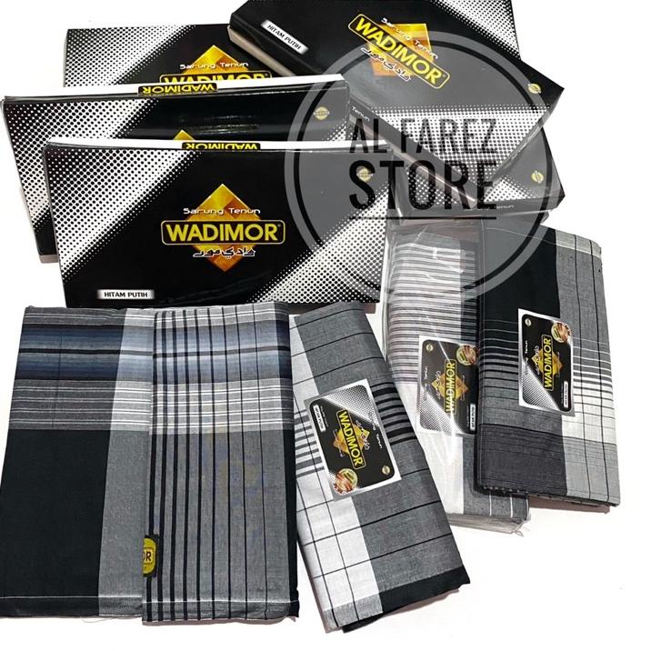 Terbaik.. KAIN SARUNG WADIMOR ORIGINAL DEWASA HITAM PUTIH / SARUNG WADIMOR TERBARU/ SARUNG WADIMOR H