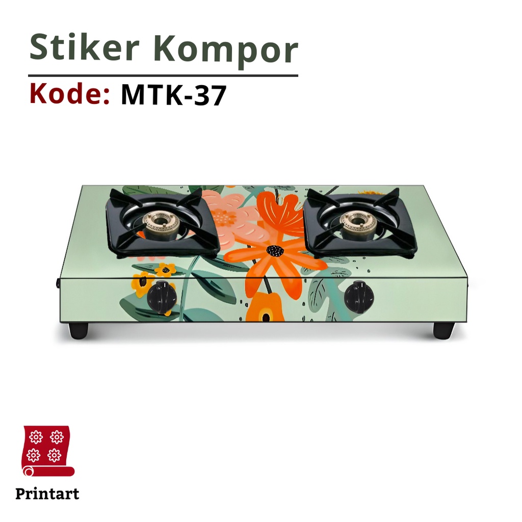 Stiker Kompor 1 Tungku dan Sticker Kompor 2 Tungku Motif Minimalis Kode MTK-37