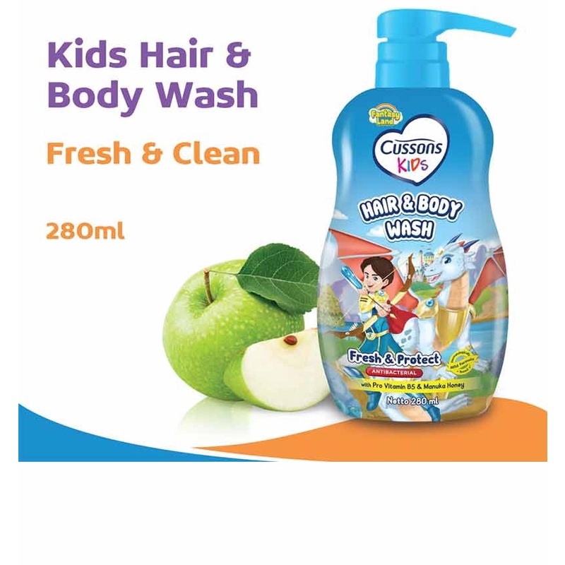 SAMPO SABUN ANAK CUSSONS KIDS HAIR BODY WASH SHAMPOO 280 ML BOTOL / REFILL