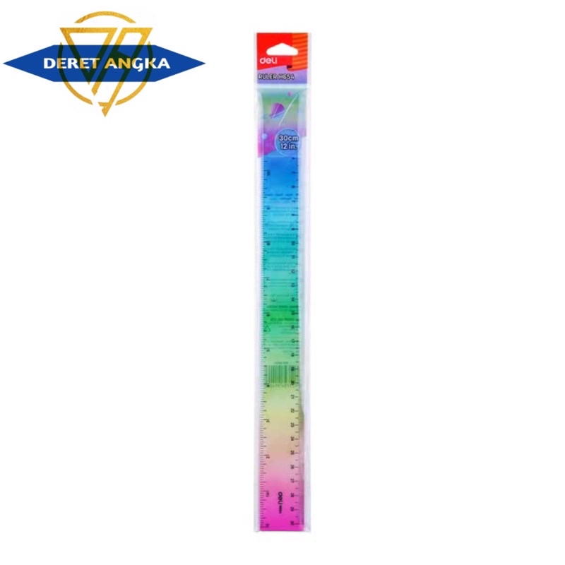 

penggaris deli penggaris pelangi 30cm 12ich