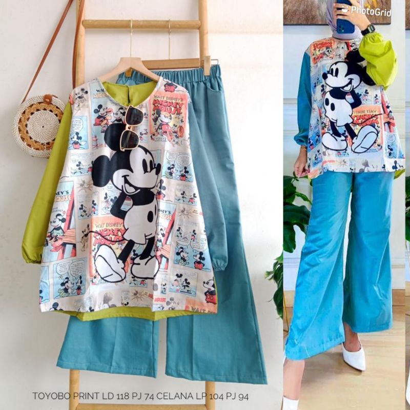 Setelan katun toyobo printed