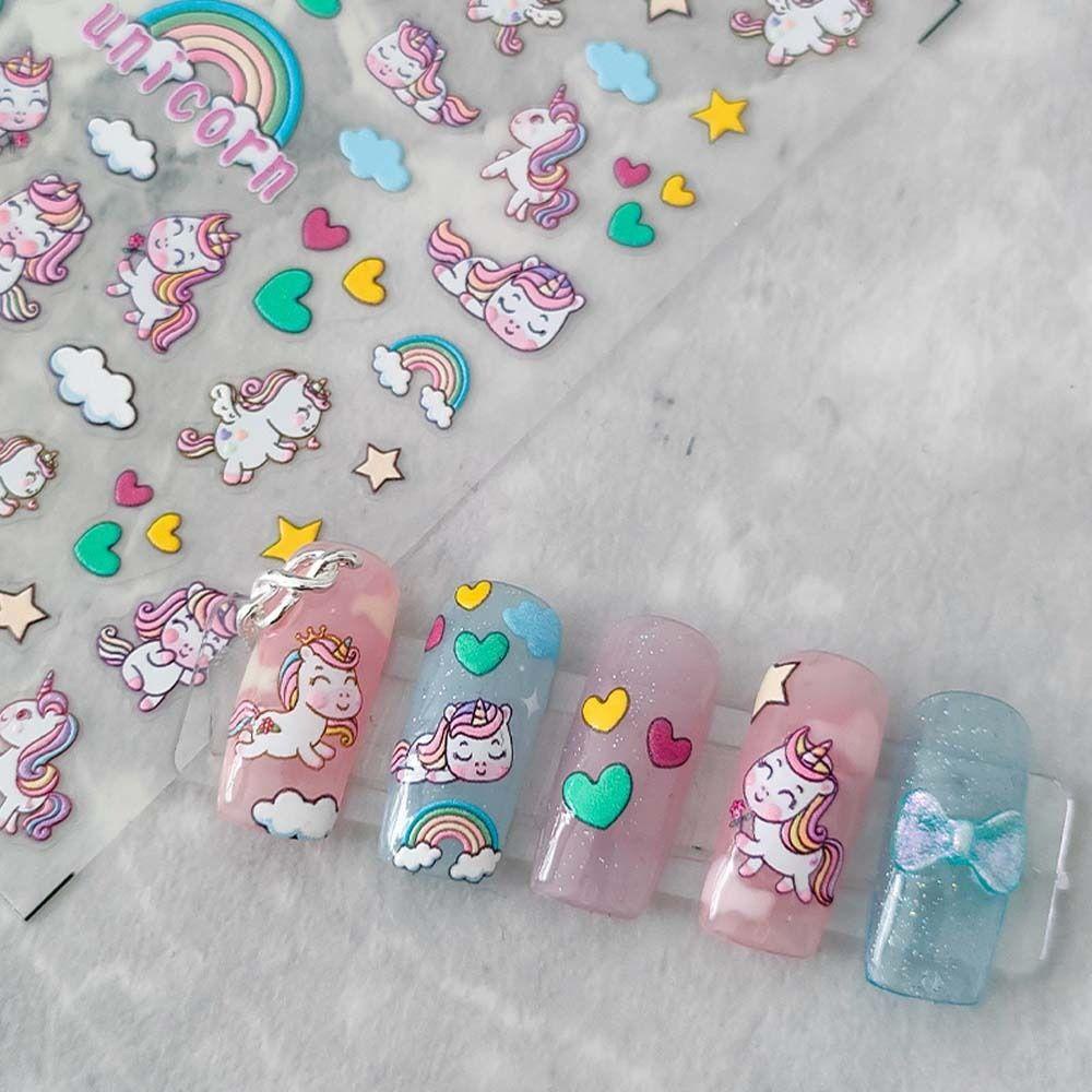 Agustina Kartun Stiker Kuku Fashion Gadis Pikachu Stitch Manicure Aksesoris Crayon Shin Chan Nail Art Dekorasi