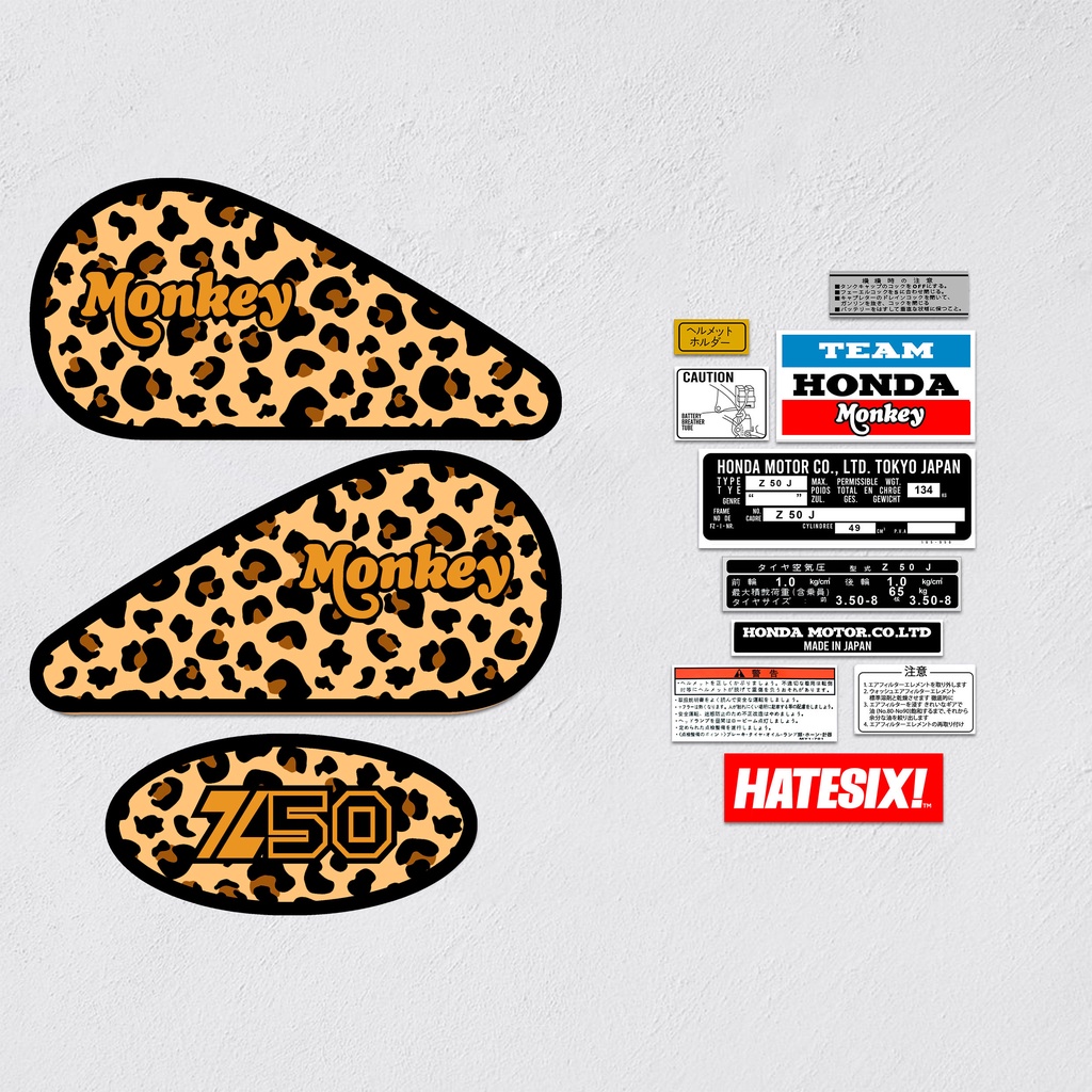 Sticker Decal Honda Z50 Monkey Leopard Hatesix