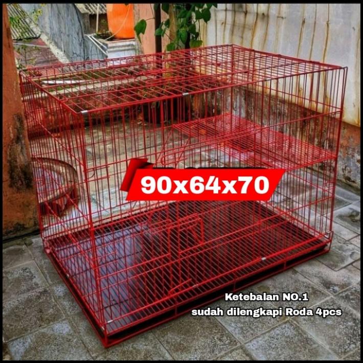 Kandang Kucing 90X60+Roda 1Tingkat Jumbo(Xxl)