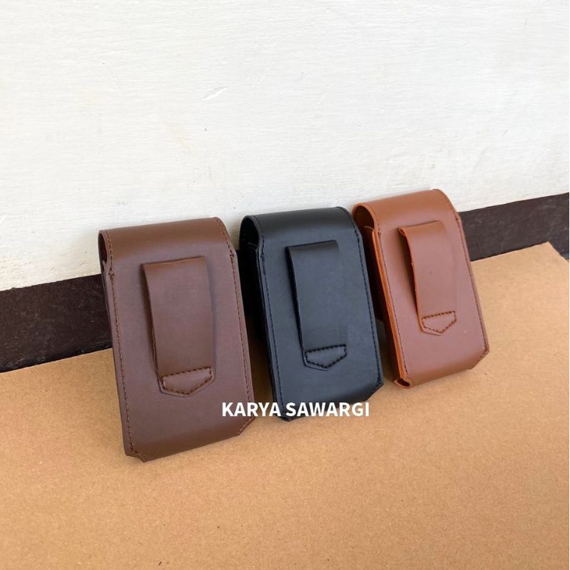 Dompet HP pinggang kulit polos single