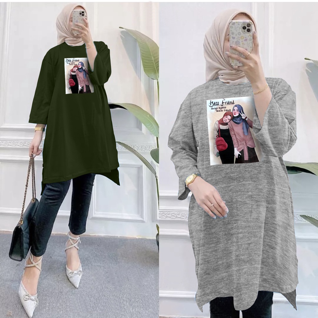 GR TUNIK OVERSIZE BASIC KAOS JUMBO GAMBAR PRINT DTF LEMBUT (BUKAN SABLON) TUNIK BABYTERRY SR576