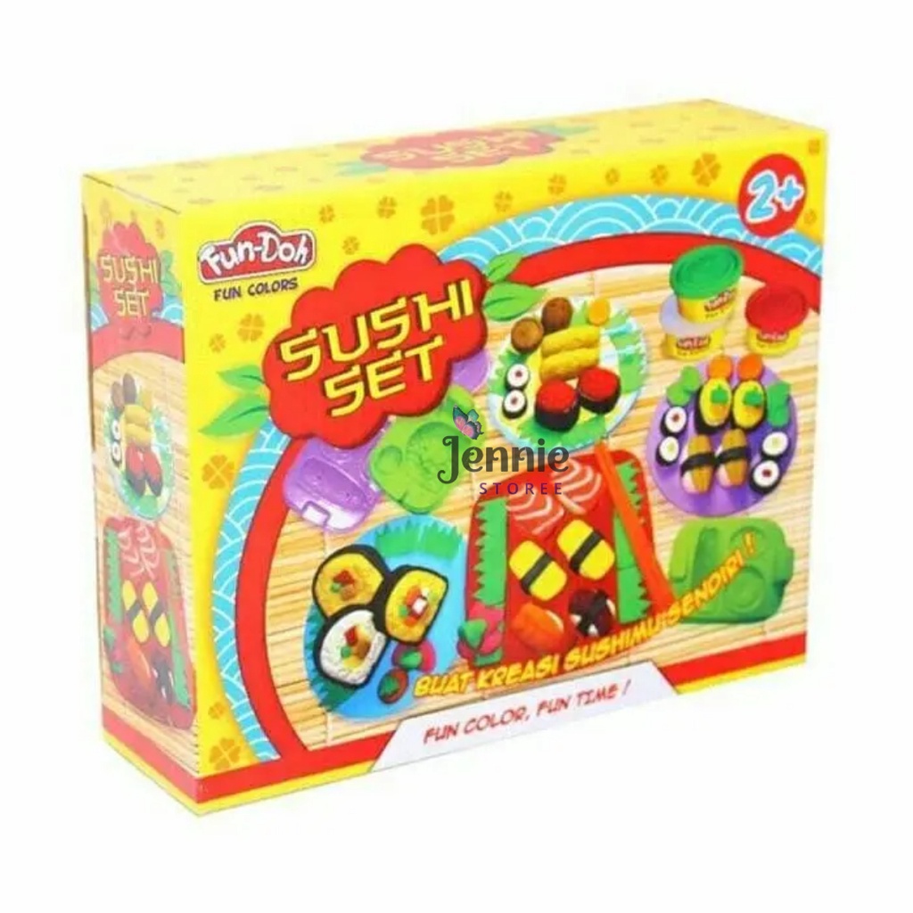 ( Jenniestoree ) Fun Doh Sushi Set - Lilin Mainan Anak FunDoh / PlayDoh / Play Doh