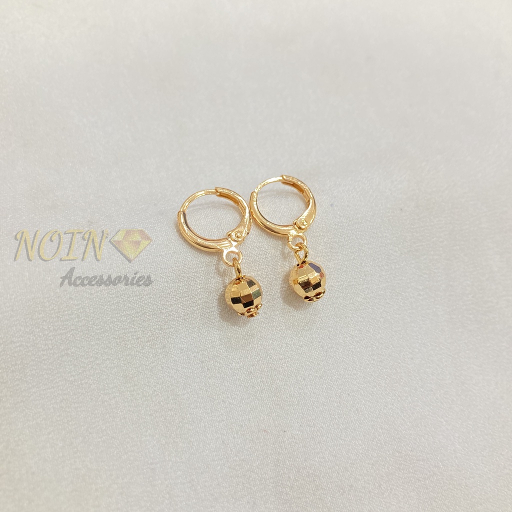 Anting Bola Kerawang Lapis Emas Aksesoris Perhiasan