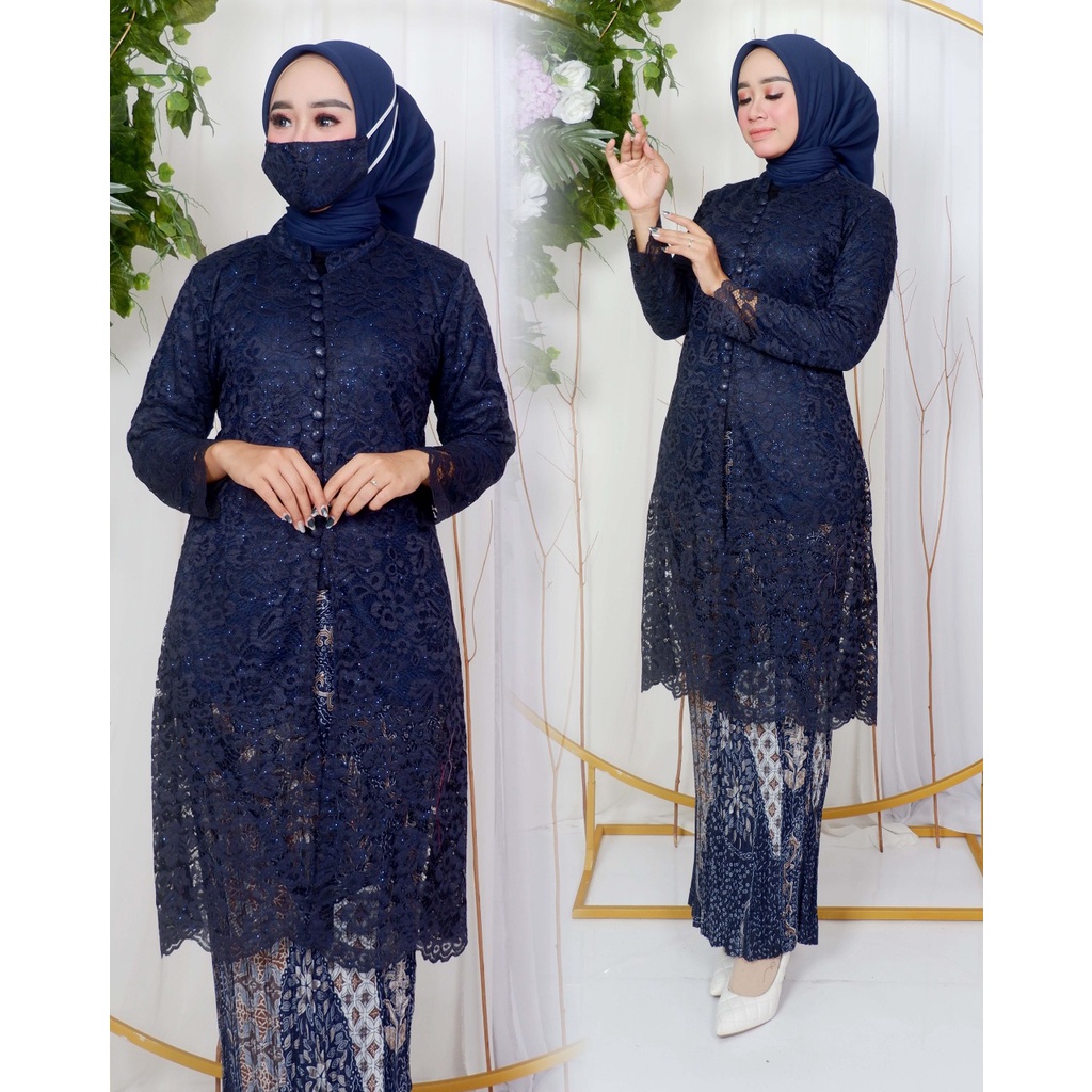 Set Kebaya Tunik Kancing depan Tunik Brokat Kebaya Modern Kebaya tile Kebaya