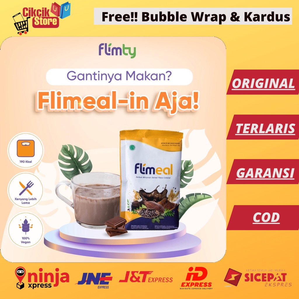 

HARGA SACHET Flimeal Rasa Coklat Vegan by Flimty Meal Replacement Pengganti Makanan Saat Diet Minuman Penurun Berat Badan Pengganti Sarapan Flimeal Original
