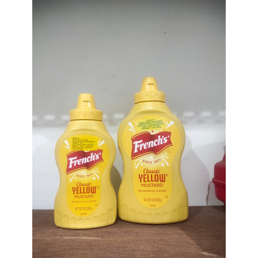 

French's Classic Yellow Mustard Sauce - Saus Mustard 226gr / 396gram EXP 02.2026