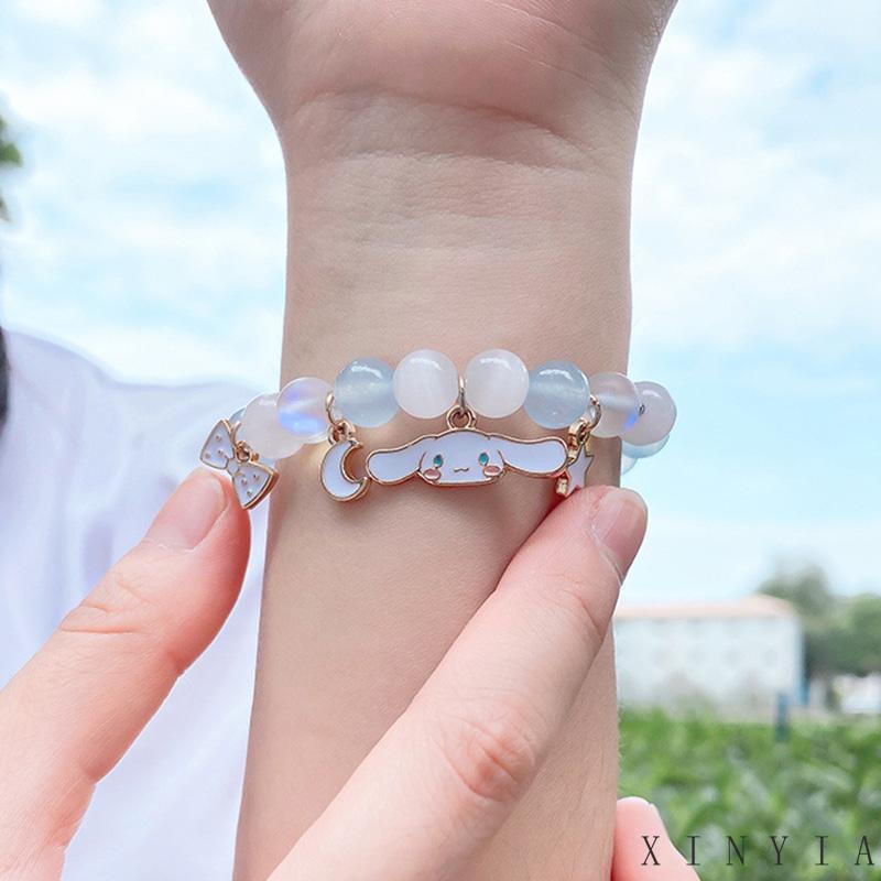 Gelang Tali Kristal Desain Cinnamoroll Dog Untuk Hadiah Ulang Tahun Wanita