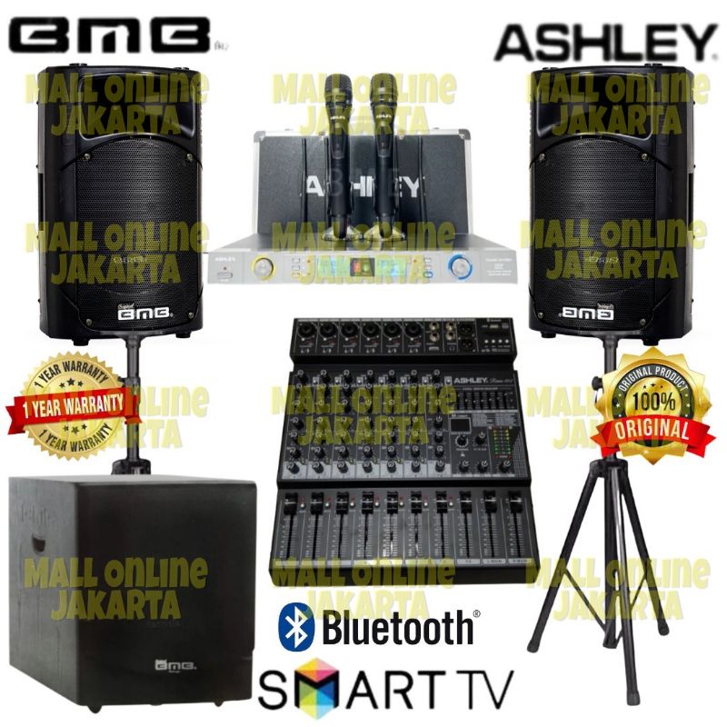 Paket speaker aktif bmb 15 inch sound system outdoor indoor 8 channel remix 802