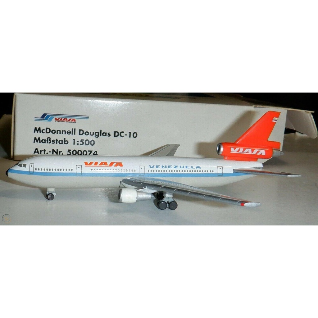 Herpa Wings 500074 1:500 McDonnell Douglas DC-10 VIASA AIRLINES Venezuela