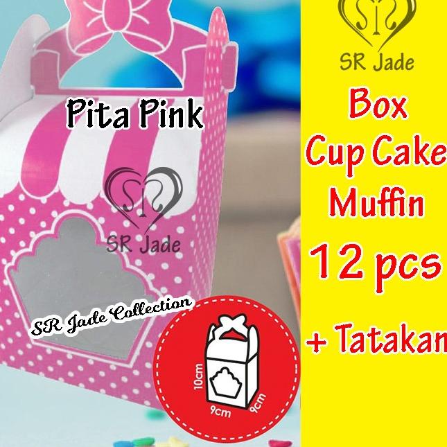 Box Cupcake Pita Isi 1 Kue Muffin 12 Kotak / Pack Dus Kardus Tatakan - Box Pita Pink  Premium →.