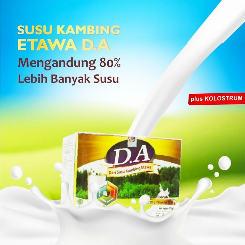 Susu Kambing Etawa Plus Kolostrum D.A - Susu Etawa D.A Bubuk 10 sacet