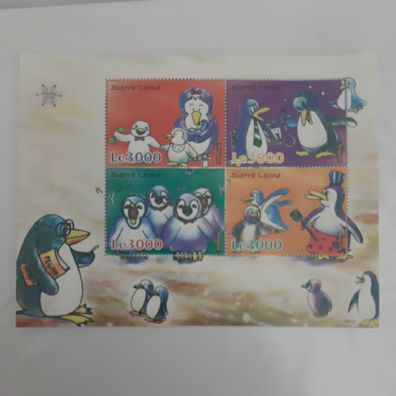 

Perangko Sierra Leone seri pengiuns sheet 4 prangko