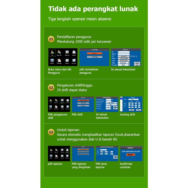 ZKTeco WIFI Time Recorder Mesin Absensi Sidik Jari ZKTeco - WL20