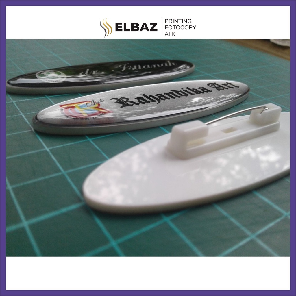 Name Tag oval - Nama Dada oval murah - name tag oval - name tag oval custom