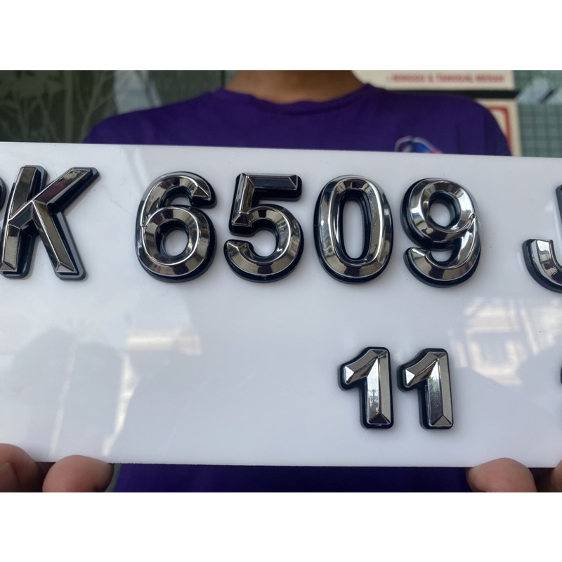 Plat Timbul Motor Mewah Chrome list HITAM