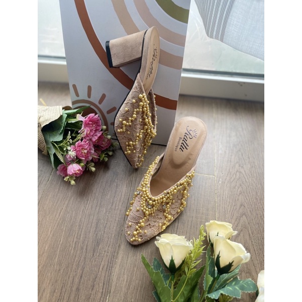 Termurah!!!! Heels 7cm brukat payet mewah Aisyah New series/ wedding shoes / sepatu pengantin / sepatu tunangan / sepatu wisuda