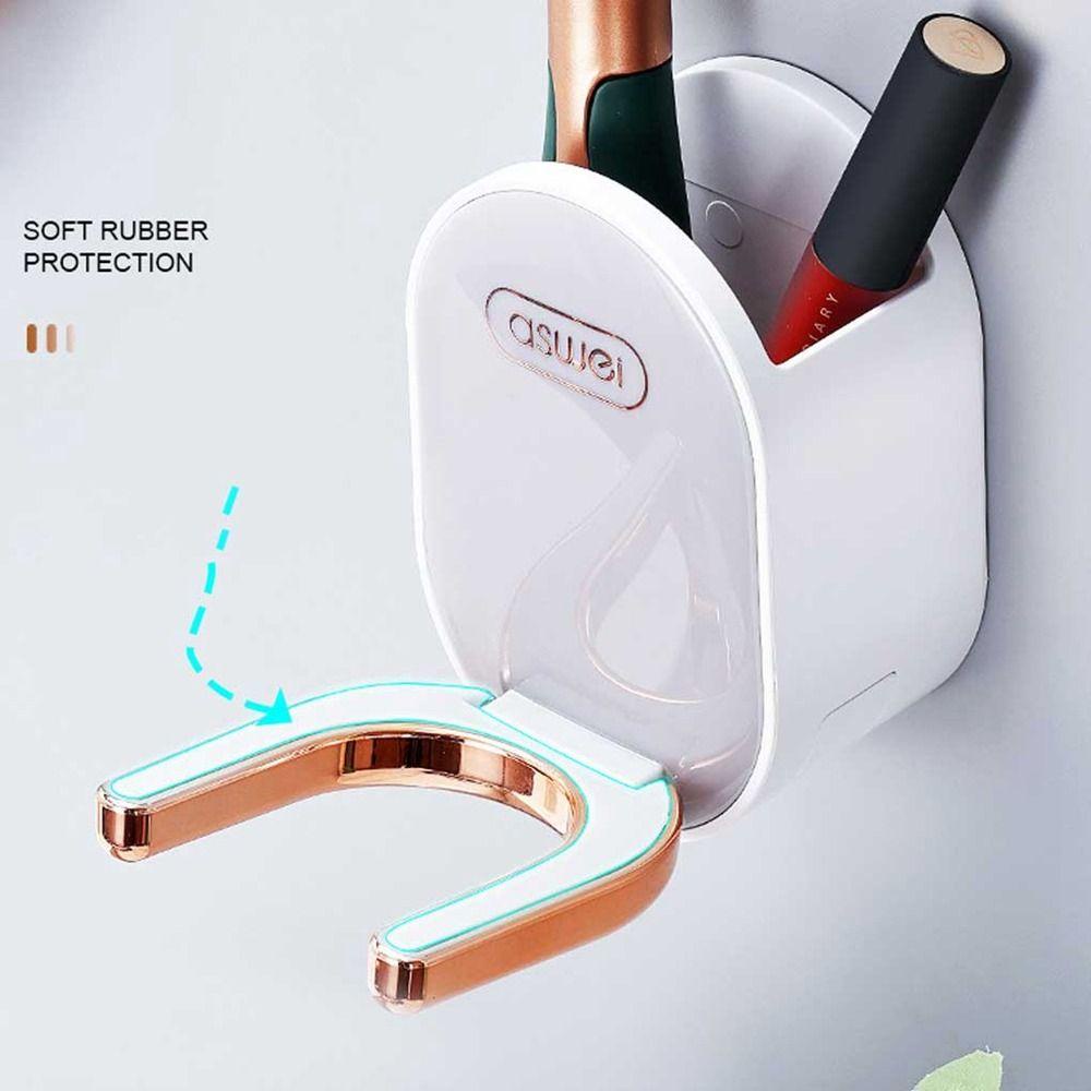 Quinton Tempat Pengering Rambut Hands free Dinding Tahan Air Bebas Pukulan Menghemat Ruang Self Adhesive Hair Brush Storage Bracket