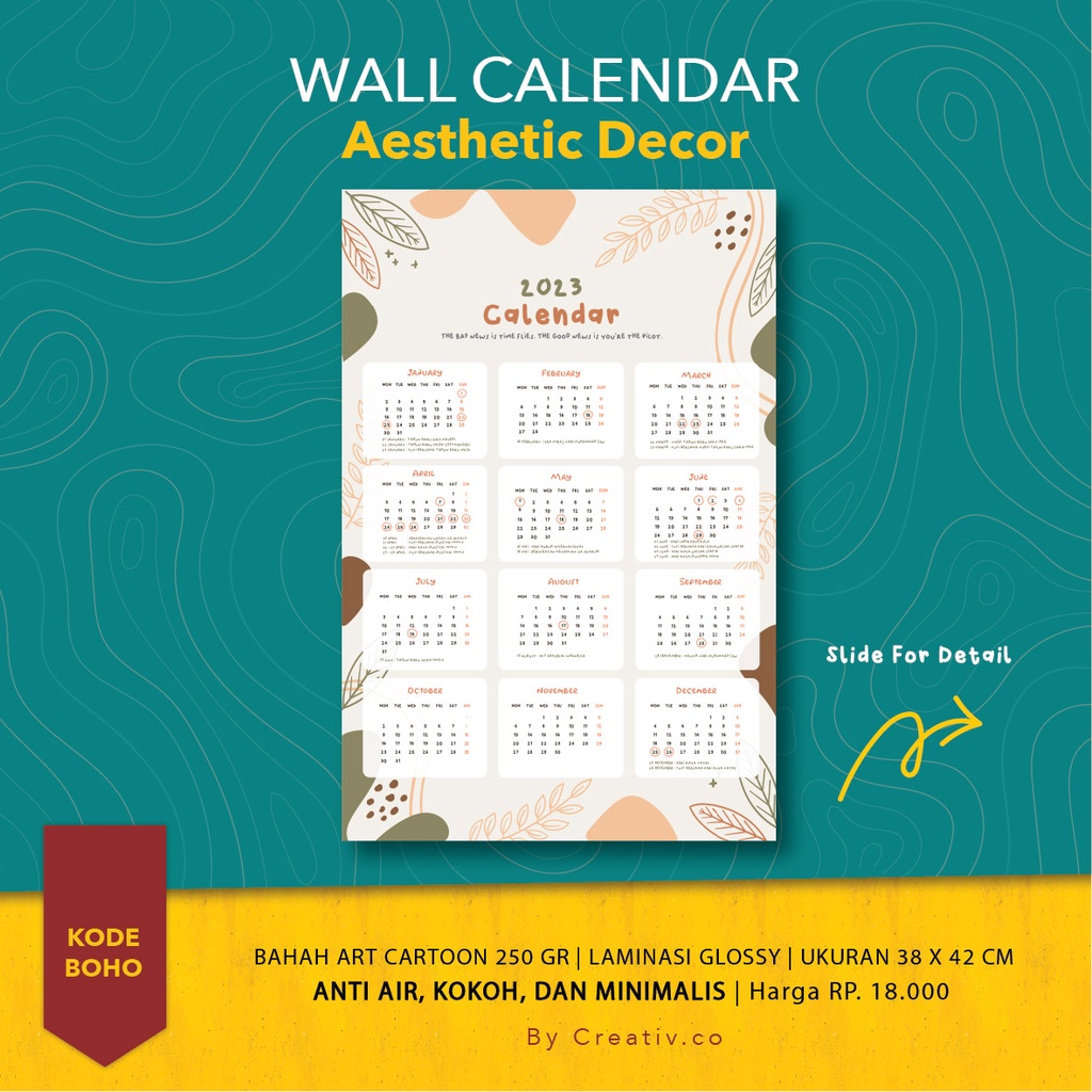 

KALENDER AESTHETIC 2024 - KALENDER DINDING - KODE BOHO